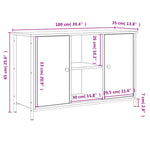 Tv-Meubel 100X35X65 Cm Bewerkt Hout Kleurig