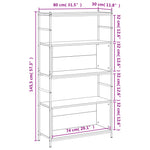 Boekenrek 80X30X145,5 Cm Bewerkt Hout En Ijzer