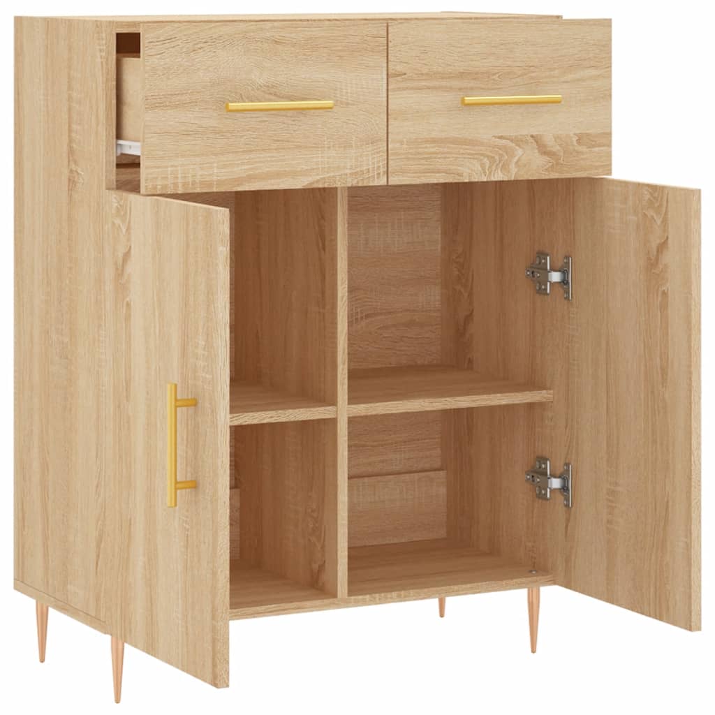 Dressoir 69,5X34X90 Cm Bewerkt Hout Kleurig