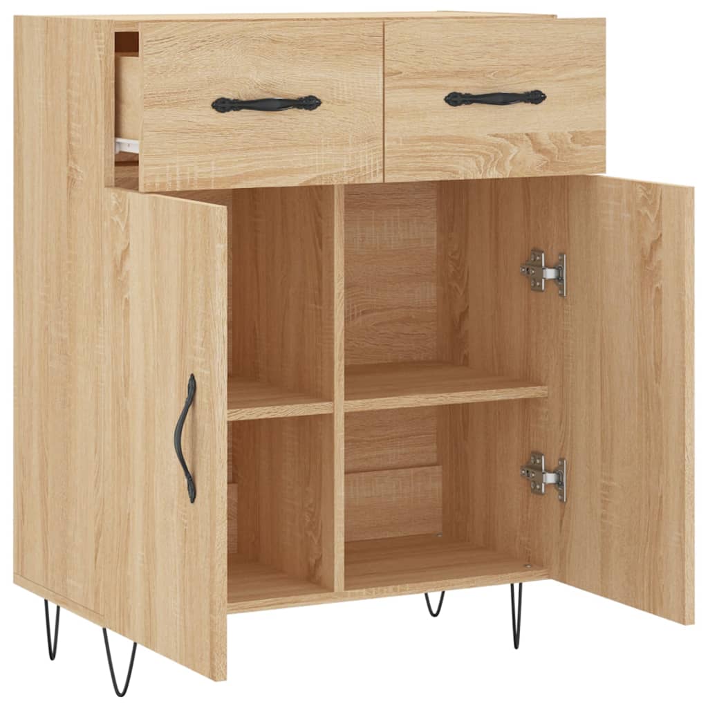 Dressoir 69,5X34X90 Cm Bewerkt Hout Kleurig