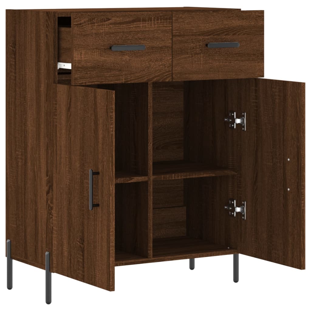 Dressoir 69,5X34X90 Cm Bewerkt Hout Bruin Eikenkleur