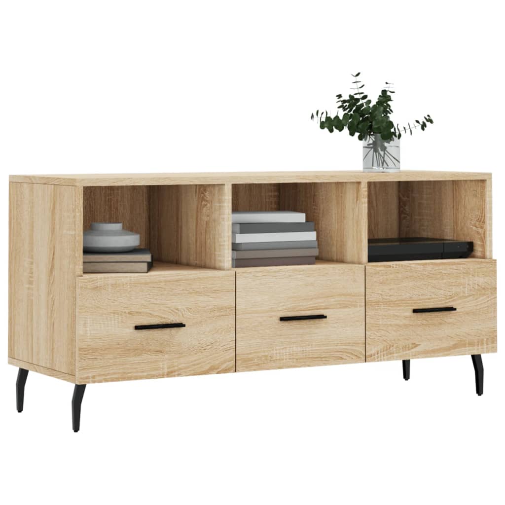 Tv-Meubel 02X36X50 Cm Bewerkt Hout Kleurig