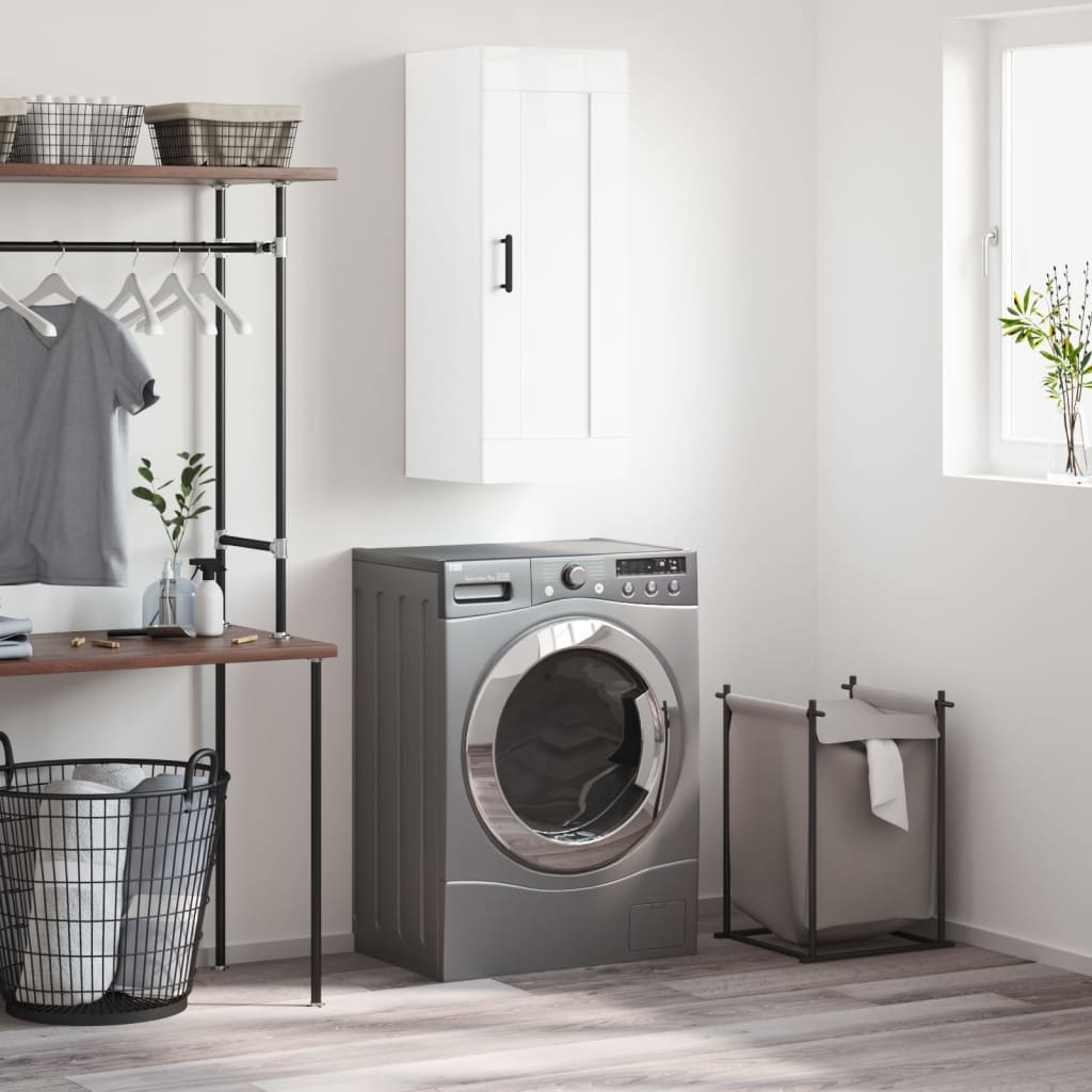 Wandkast 34,5X34X90 Cm Bewerkt Hout Kleurig