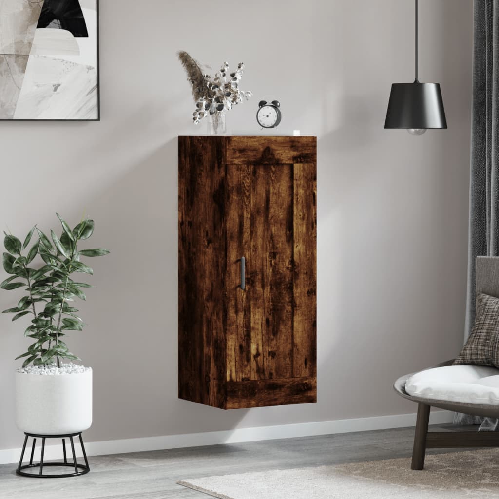 Wandkast 34,5X34X90 Cm Bewerkt Hout Kleurig