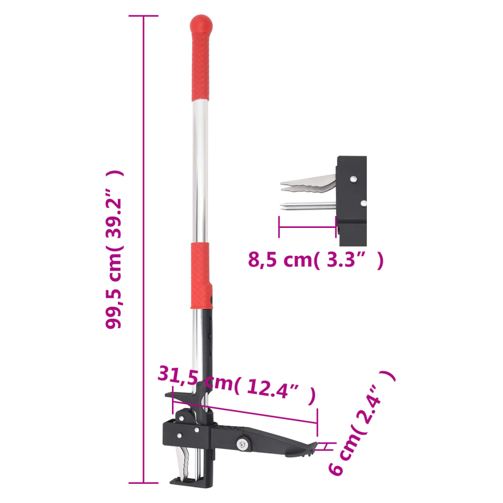 Onkruidsteker 99,5 Cm Geanodiseerd Aluminium Rood En Zilver