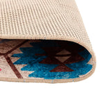 Vloerkleed Wasbaar Anti-Slip Meerkleurig Blauw En Wit