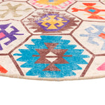 Vloerkleed Wasbaar Anti-Slip Meerkleurig Blauw En Wit