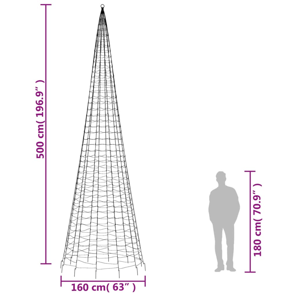 Lichtkegel Aan Vlaggenmast 1534 E Led's