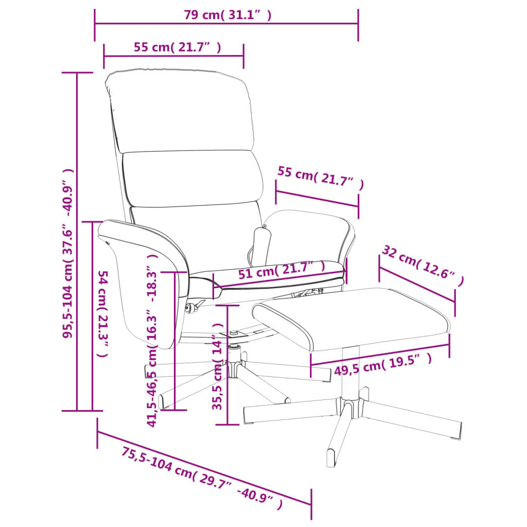 Massagestoel Verstelbaar Met Voetenbank Stof