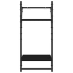 Wandschappen 2-Laags Met Stangen Zwart