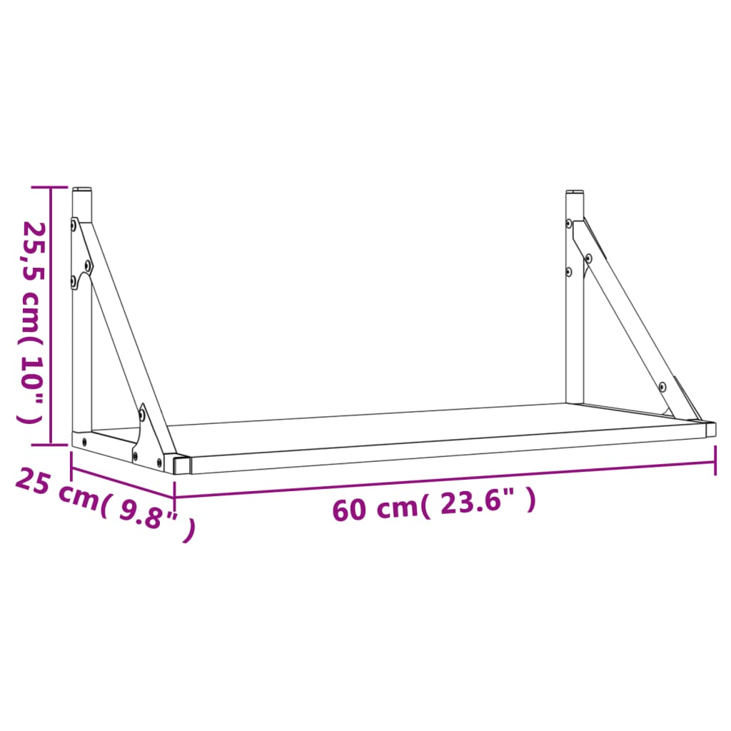 Wandschappen 60X25X25,5 Cm Bewerkt Hout Zwart