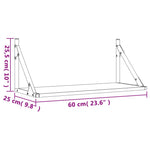 Wandschappen 60X25X25,5 Cm Bewerkt Hout Zwart