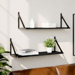 Wandschappen 60X25X25,5 Cm Bewerkt Hout Zwart