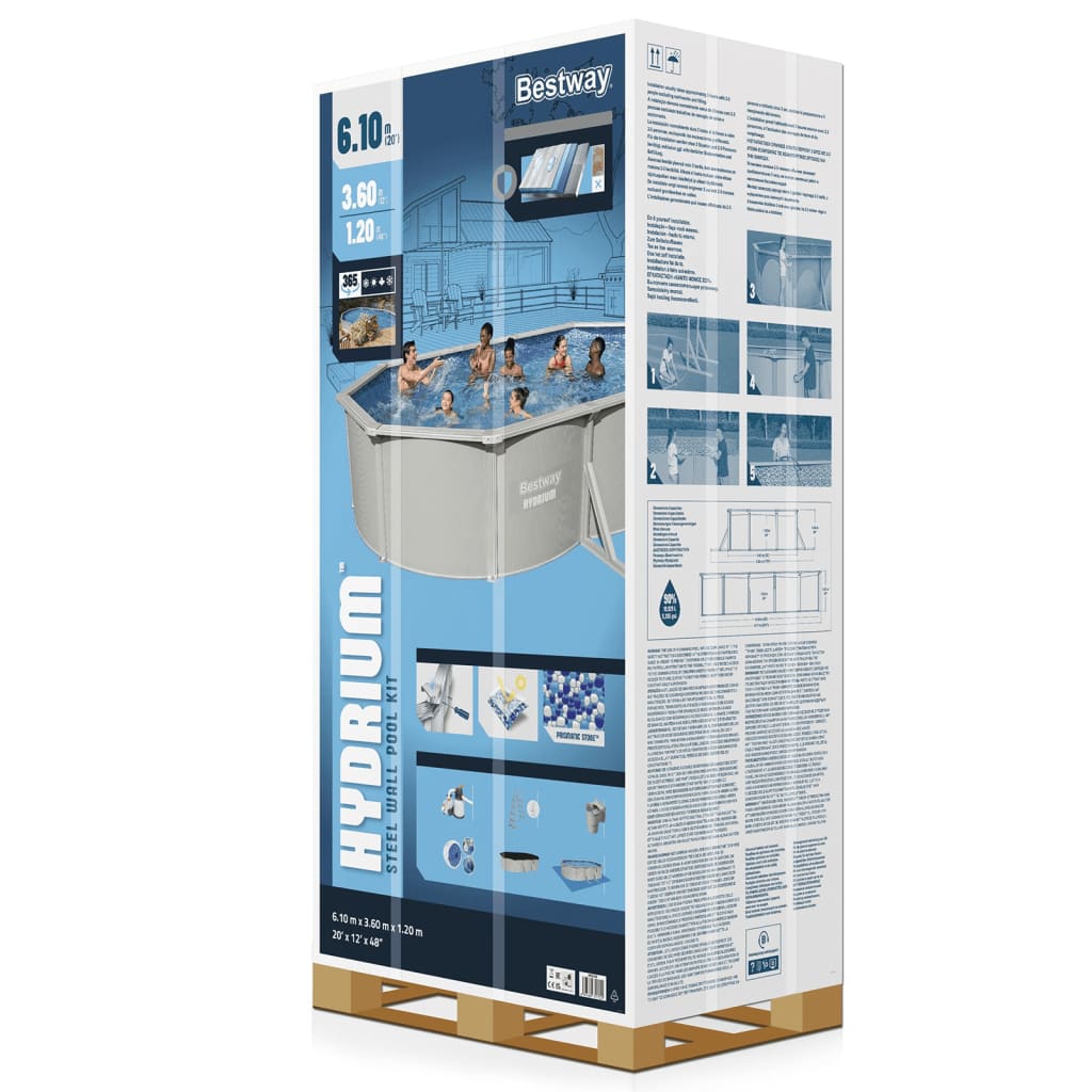 Bestway Hydrium Framezwembad Bovengronds Ovaal 610X360X120 Cm