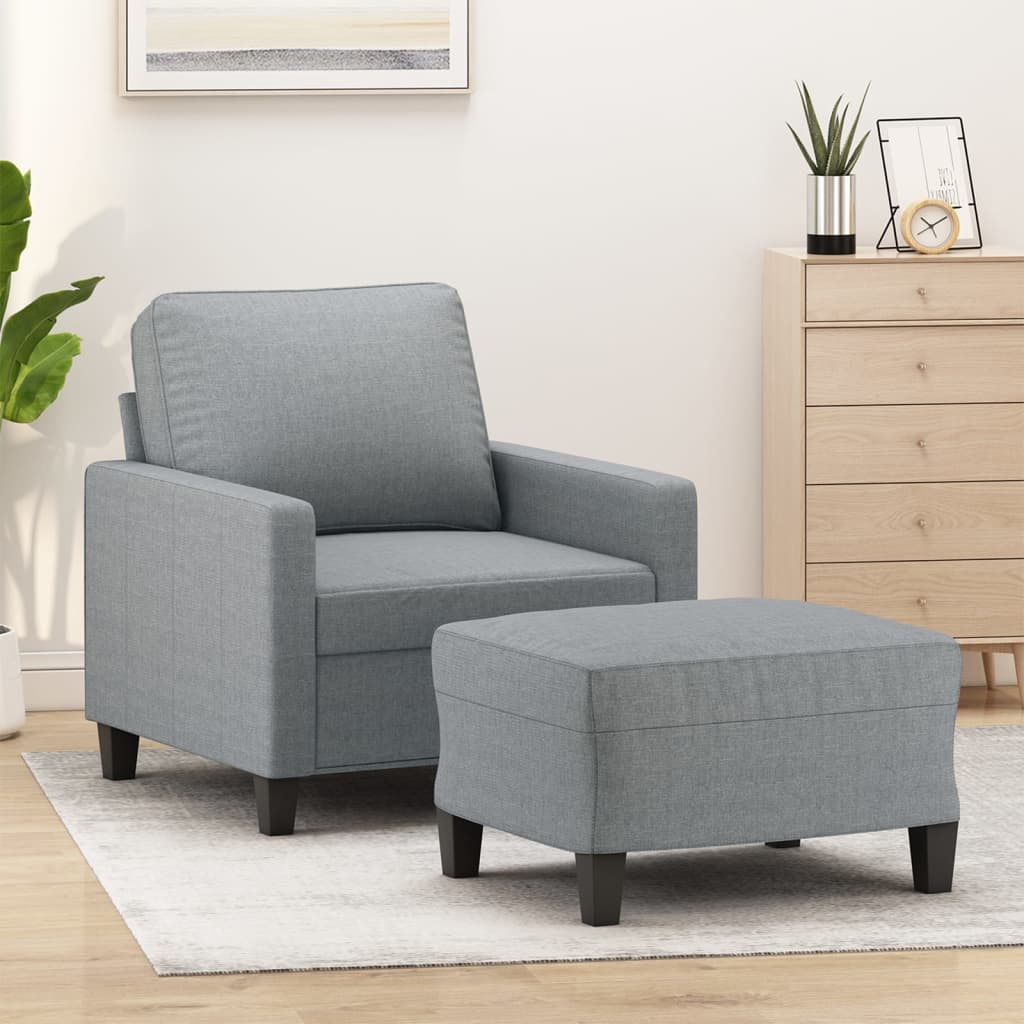 Fauteuil Met Voetenbank 60 Cm Stof