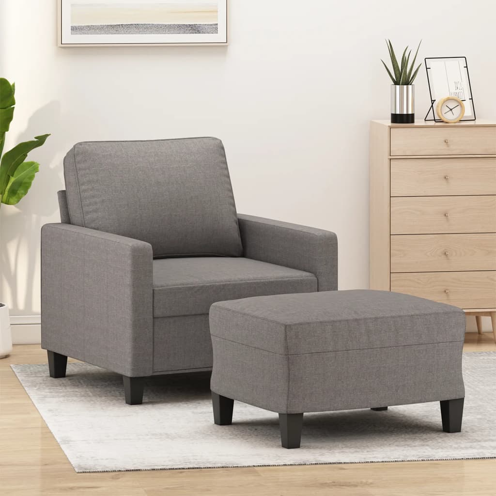 Fauteuil Met Voetenbank 60 Cm Stof