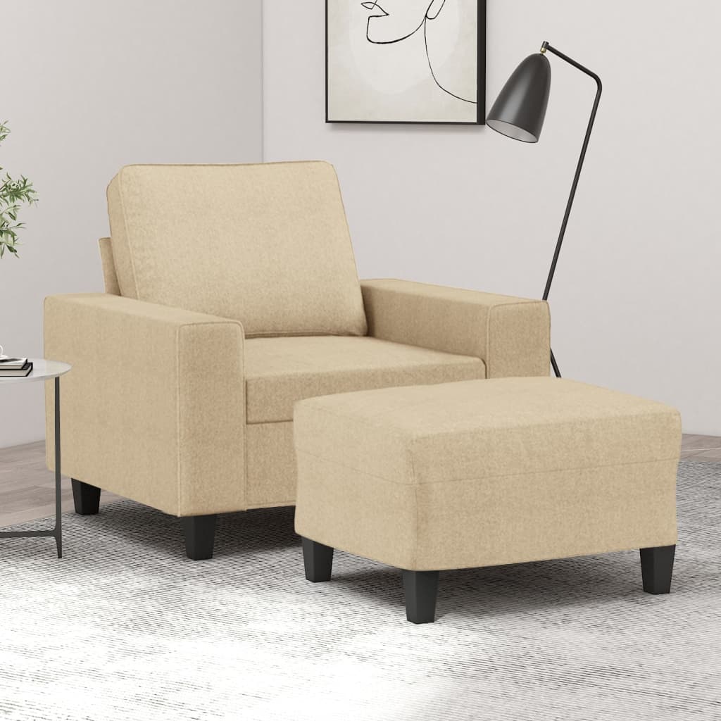 Fauteuil Met Voetenbank 60 Cm Stof