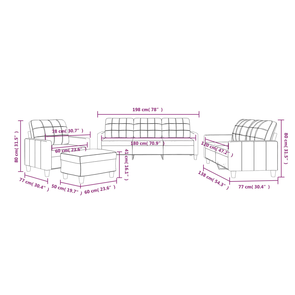 4-Delige Loungeset Met Kussens Fluweel