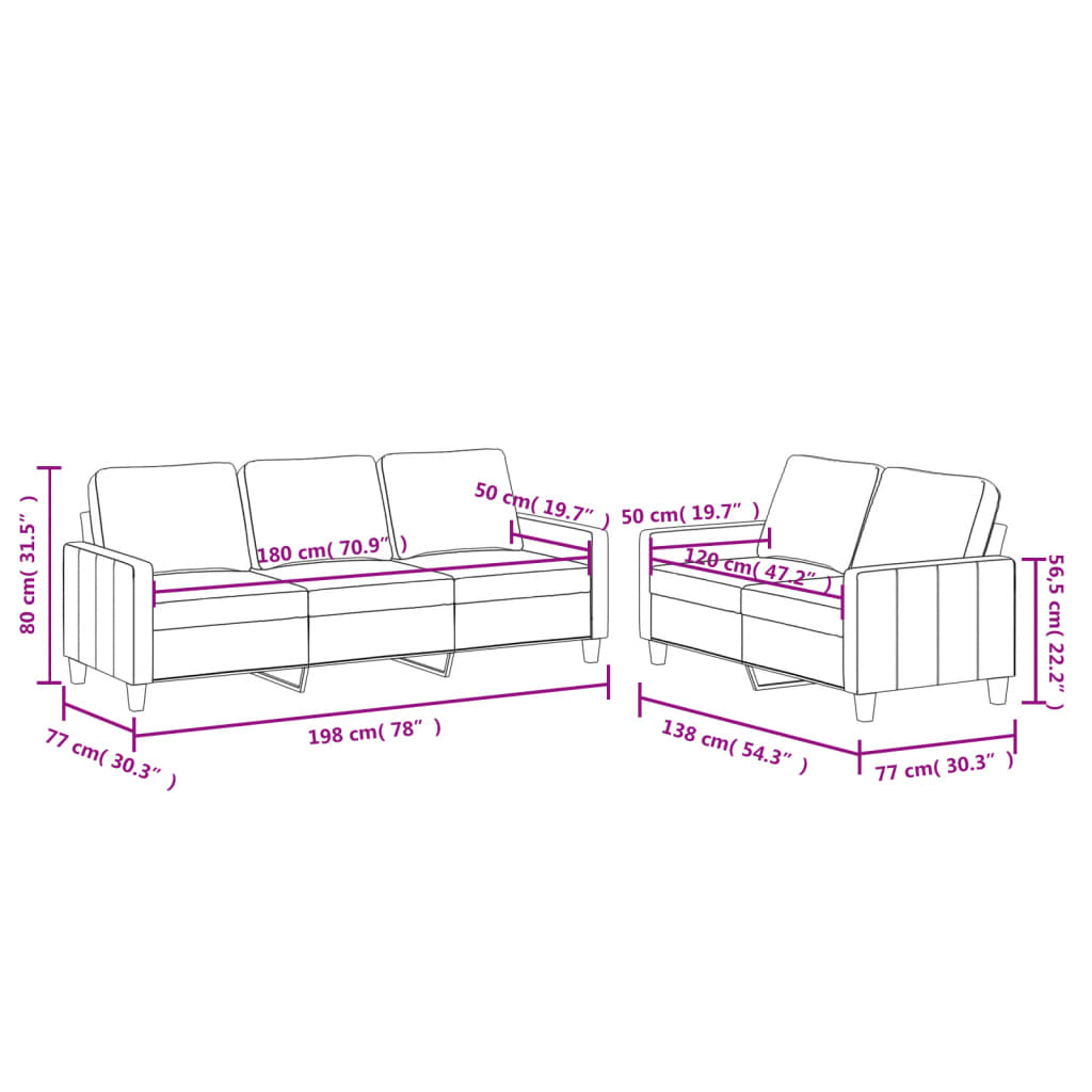 2-Delige Loungeset Kunstleer