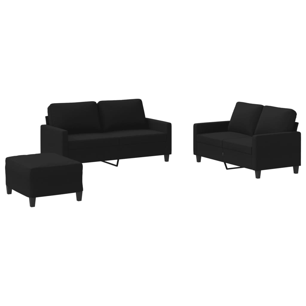 3-Delige Loungeset Met Kussens Stof