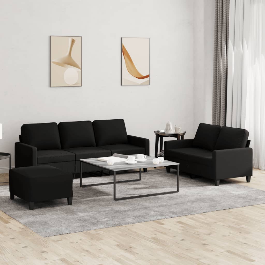 3-Delige Loungeset Met Kussens Stof