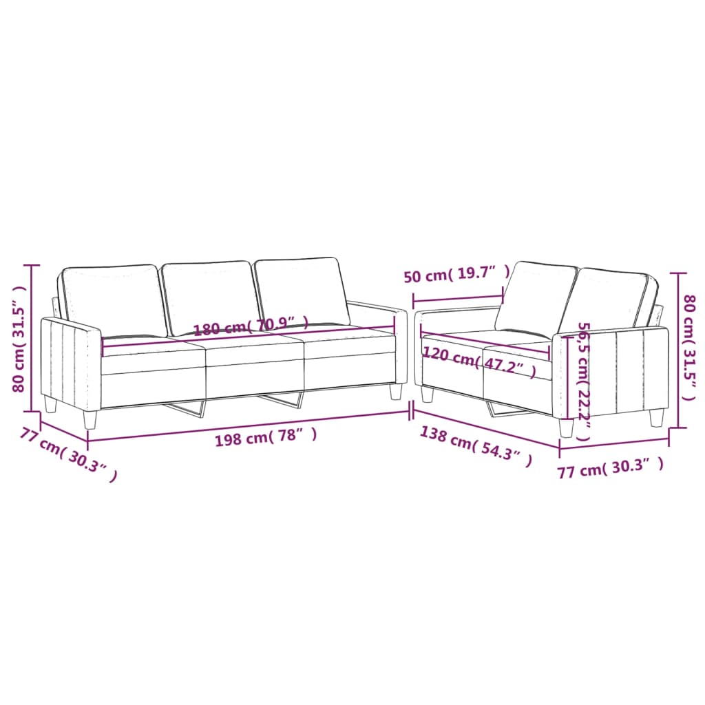 2-Delige Loungeset Fluweel