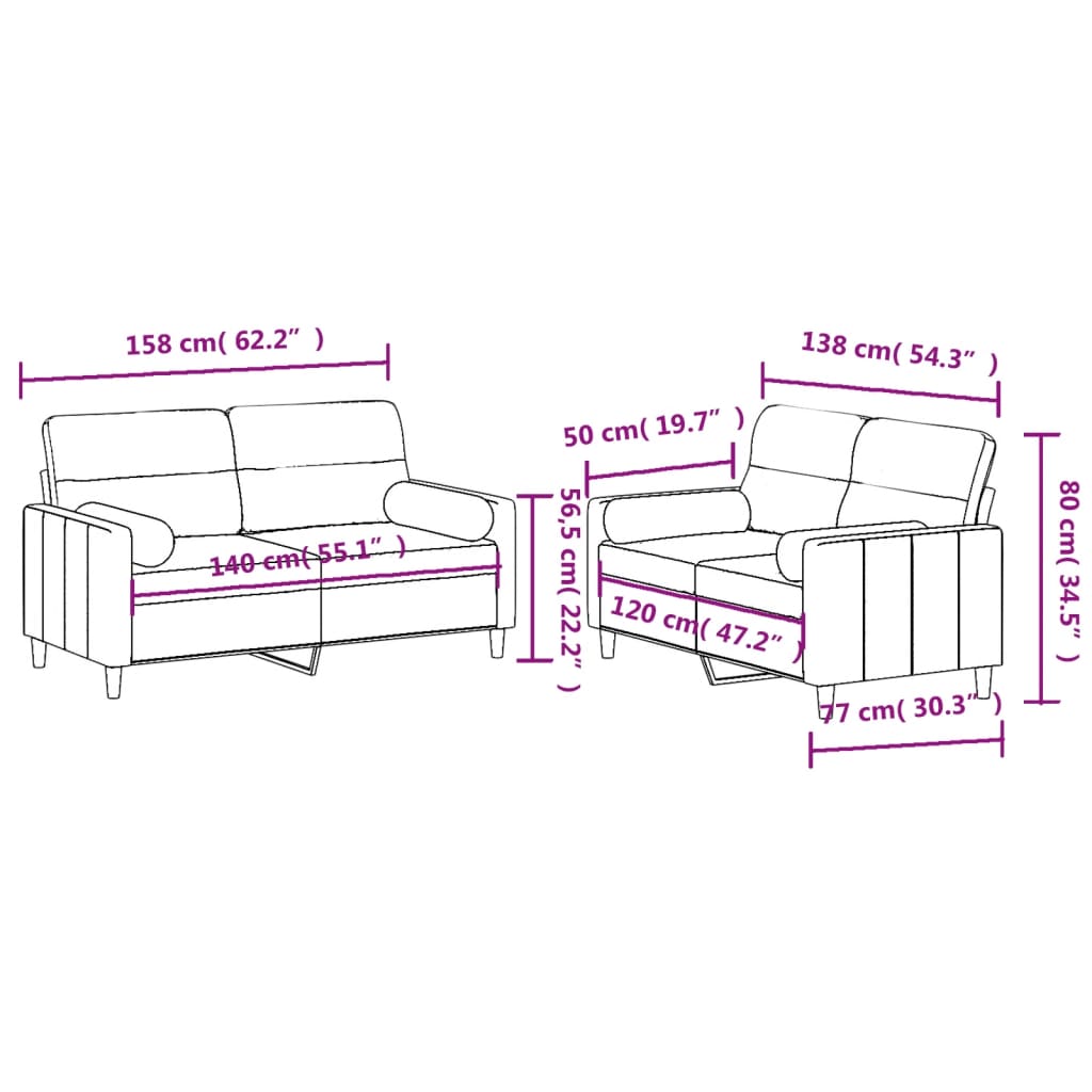 2-Delige Loungeset Stof