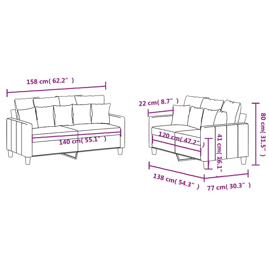 2-Delige Loungeset Stof