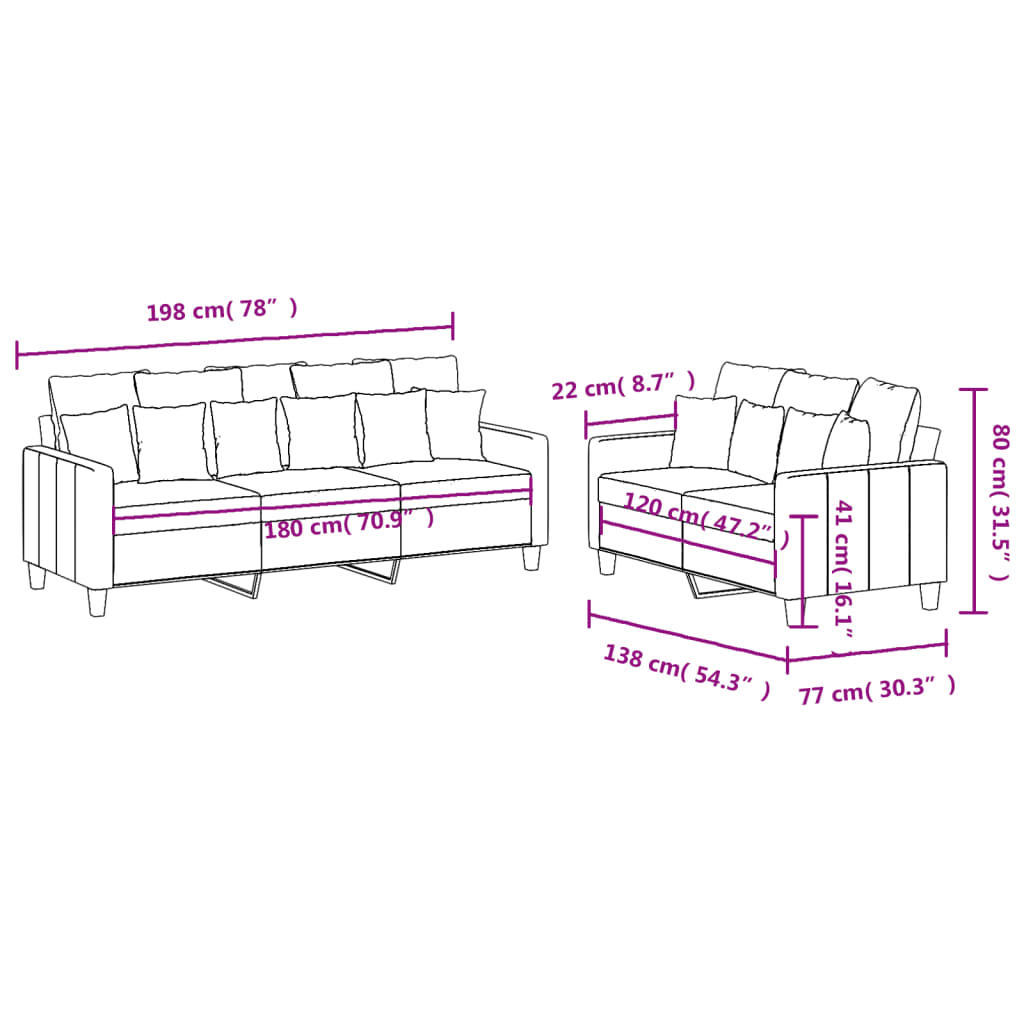 2-Delige Loungeset Stof