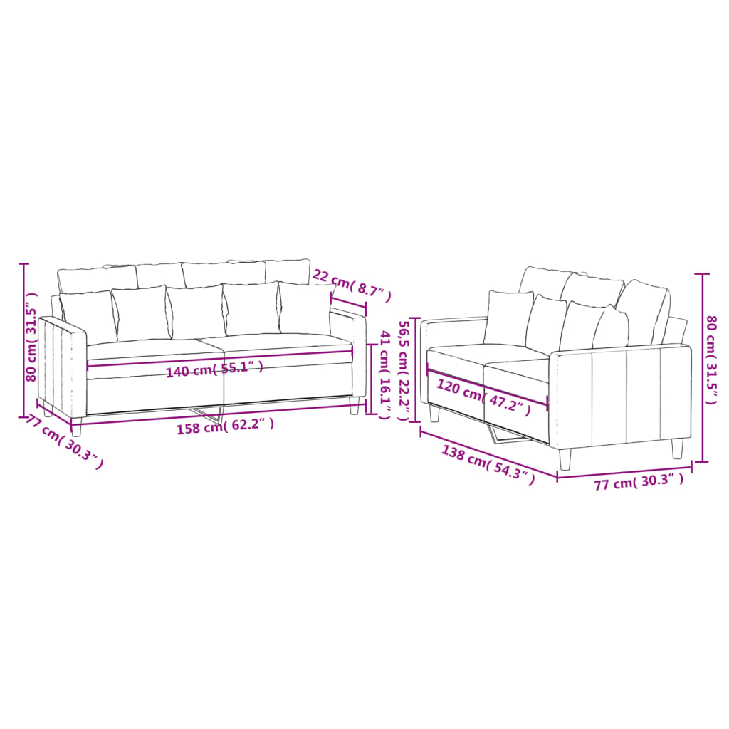 2-Delige Loungeset Fluweel