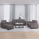 4-Delige Loungeset Met Kussens Kunstleer Bruin