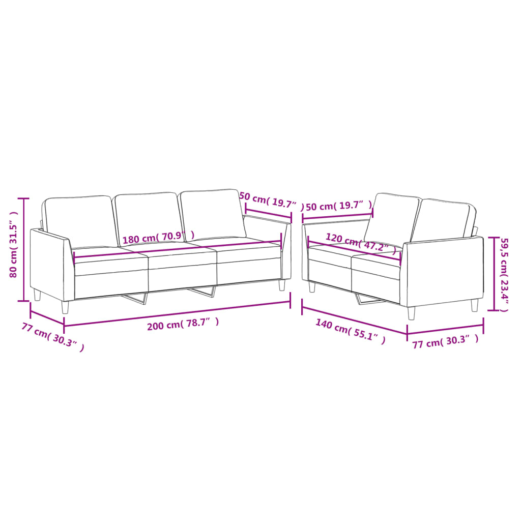 2-Delige Loungeset Kunstleer