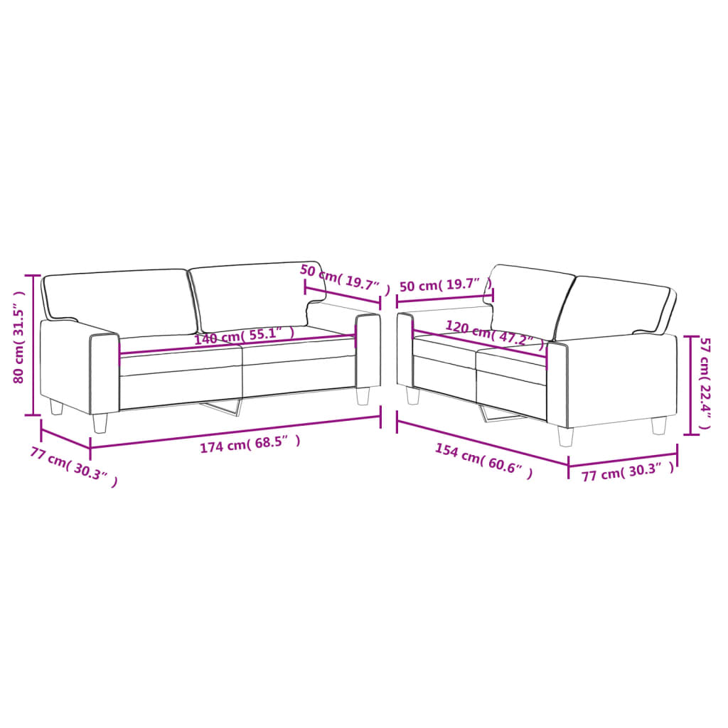 2-Delige Loungeset Kunstleer