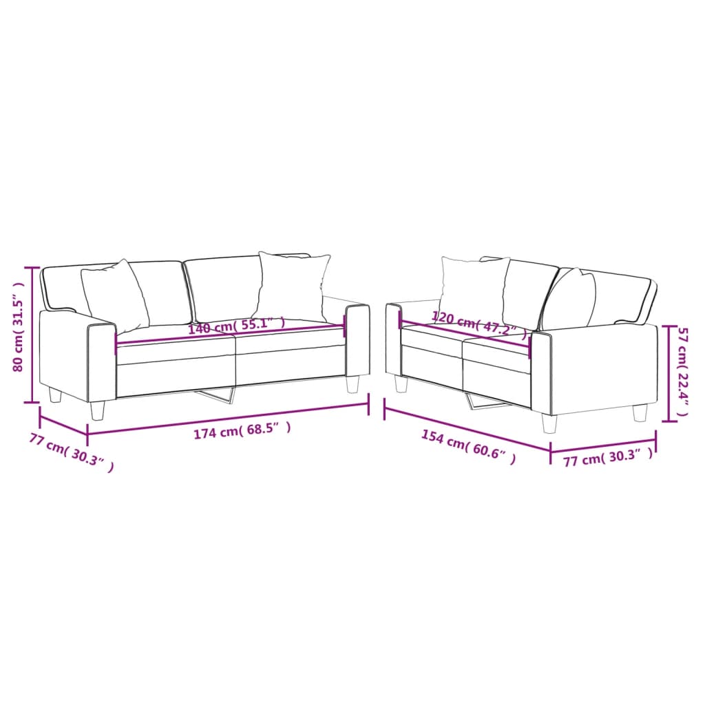 2-Delige Loungeset Kunstleer