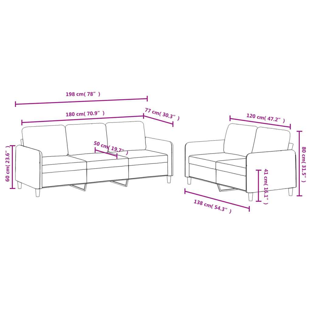 2-Delige Loungeset Fluweel