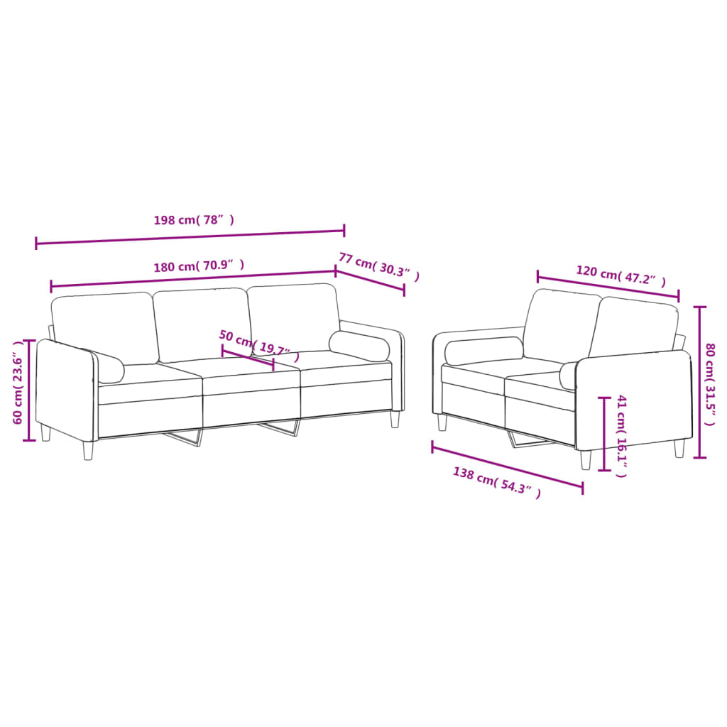 2-Delige Loungeset Fluweel