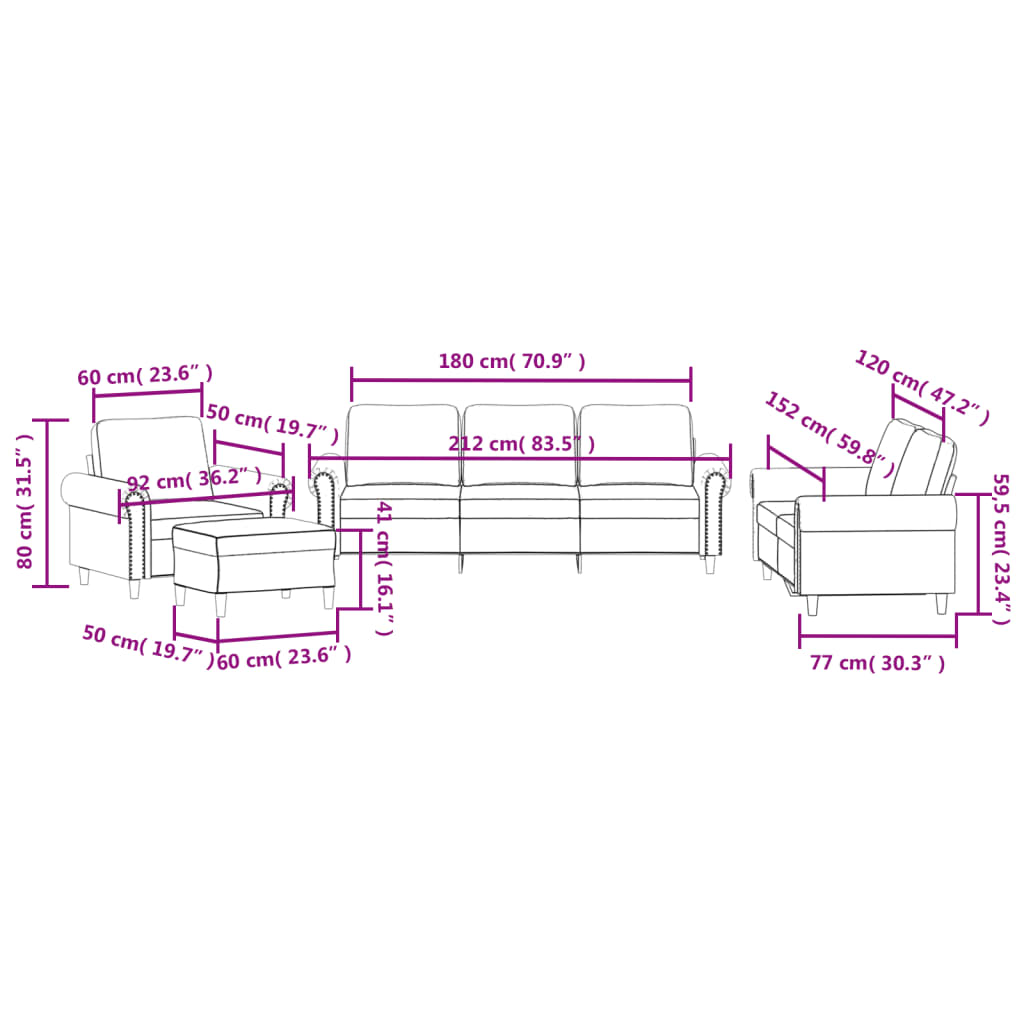 4-Delige Loungeset Met Kussens Fluweel