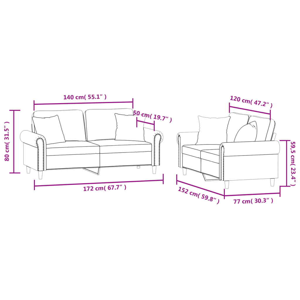 2-Delige Loungeset Fluweel