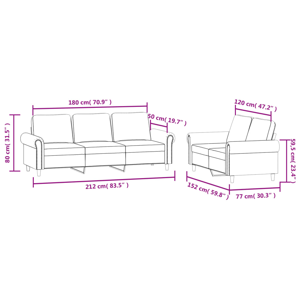 2-Delige Loungeset Met Kussens Fluweel