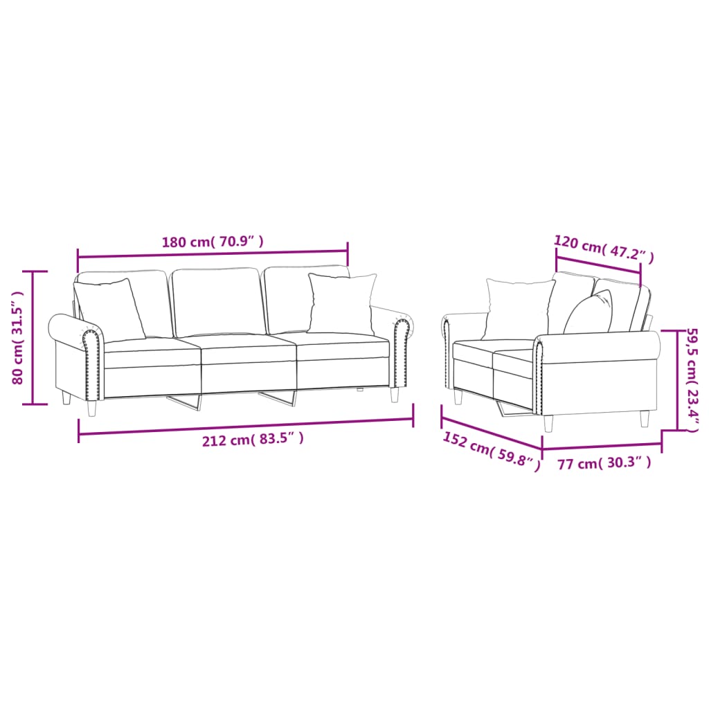 2-Delige Loungeset Fluweel