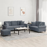 3-Delige Loungeset Met Kussens Fluweel