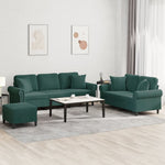 3-Delige Loungeset Met Kussens Fluweel