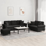 3-Delige Loungeset Met Kussens Fluweel