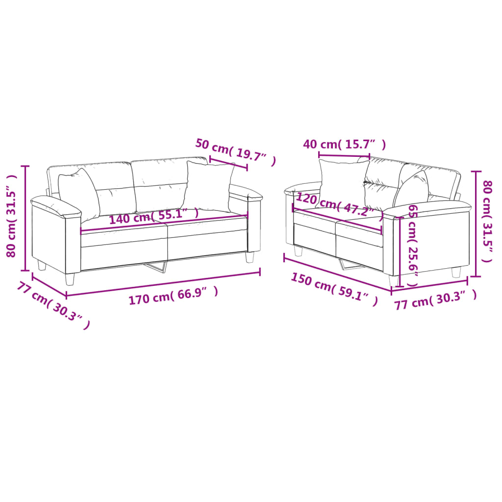 2-Delige Loungeset Microvezelstof