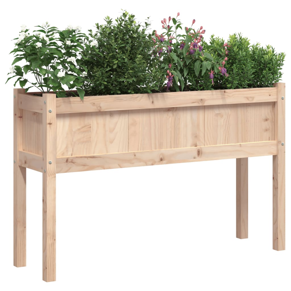 Plantenbak Met Poten 0X3X70 Cm Massief Grenenhout