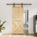 Schuifdeur Met Beslag 80X210 Cm Massief Grenenhout