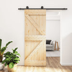 Schuifdeur Met Beslag 85X210 Cm Massief Grenenhout