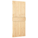 Schuifdeur Met Beslag 80X210 Cm Massief Grenenhout Zwart