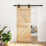 Schuifdeur Met Beslag 85X210 Cm Massief Grenenhout