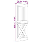 Schuifdeur Met Beslag 70X210 Cm Massief Grenenhout